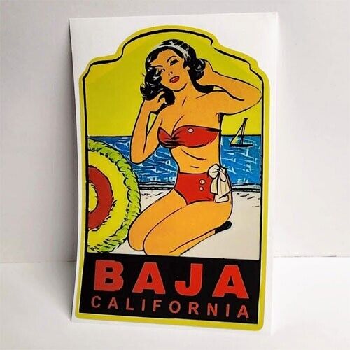 Baja California  Vintage Style Travel Decal / Vinyl Sticker, Luggage Label
