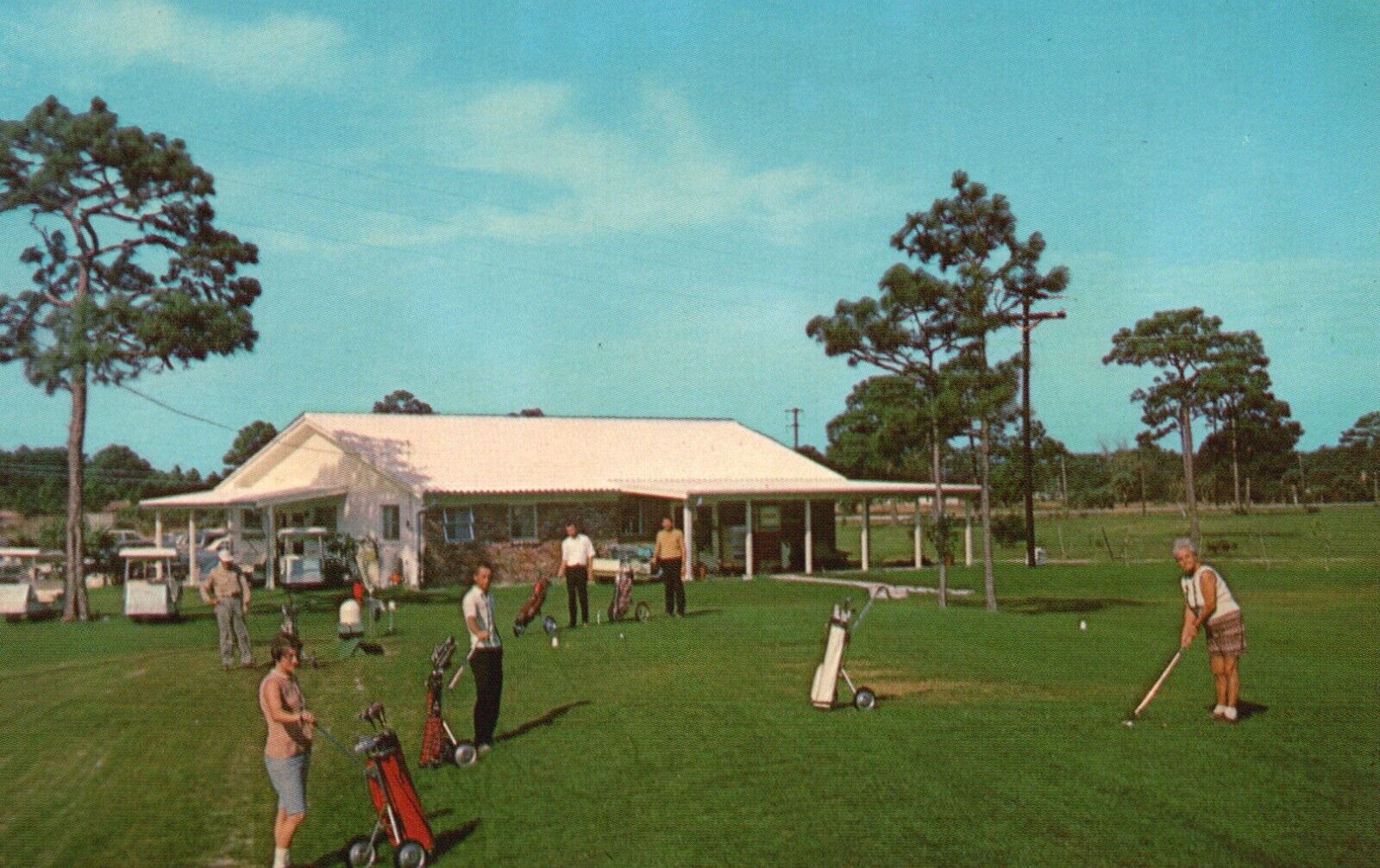Postcard FL Englewood Golf Course Florida 9 Holes Chrome Vintage PC J506
