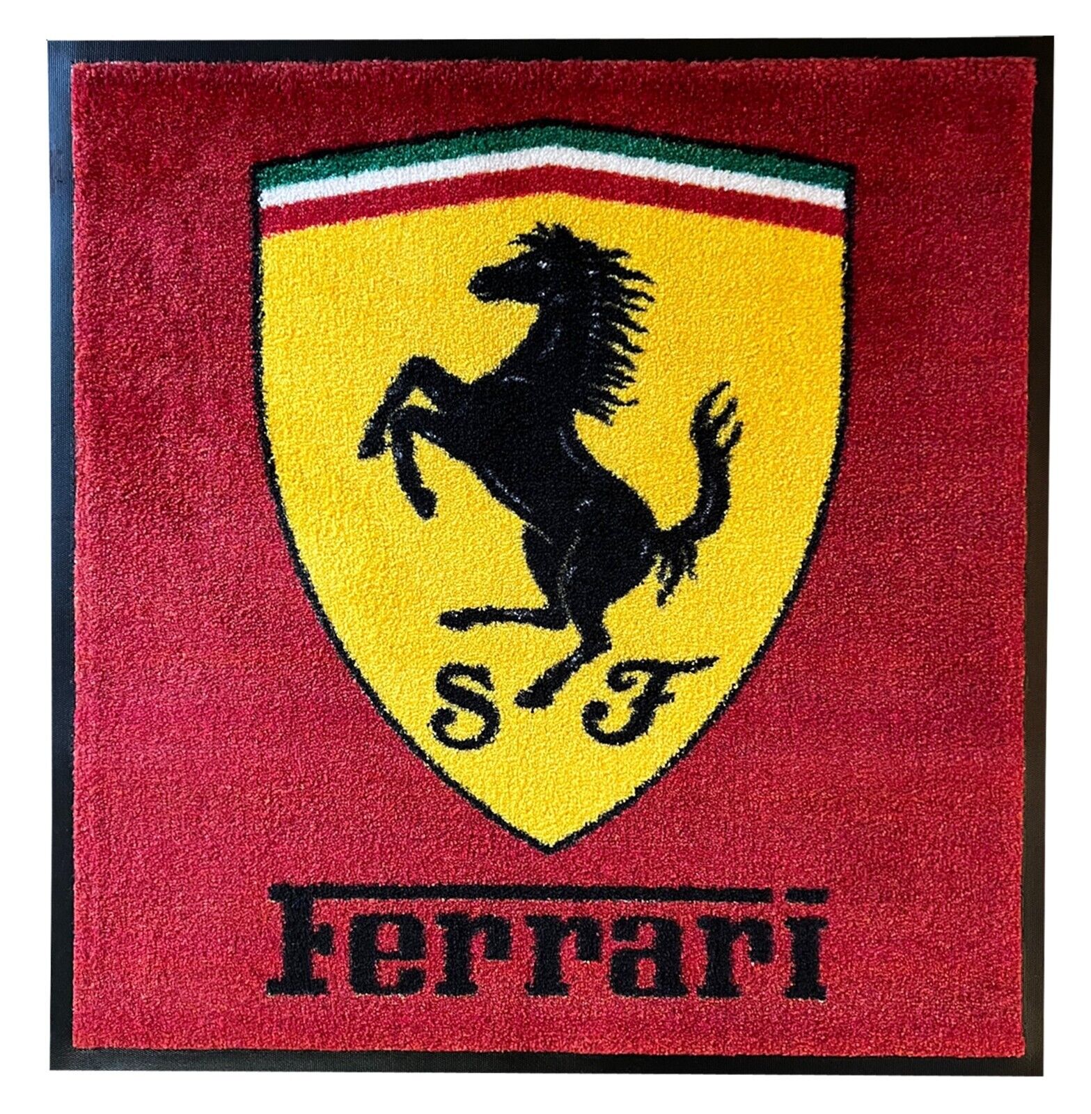Ferrari Shield Floor Door Garage Mat, Large 3x3 