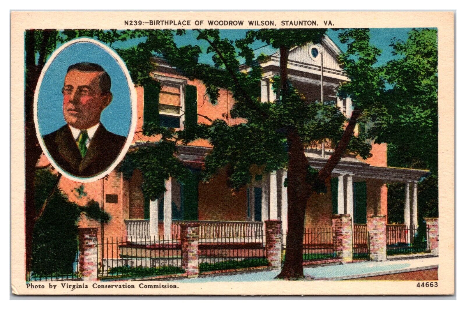 Birthplace Of Woodrow Wilson, Staunton, Virginia Postcard