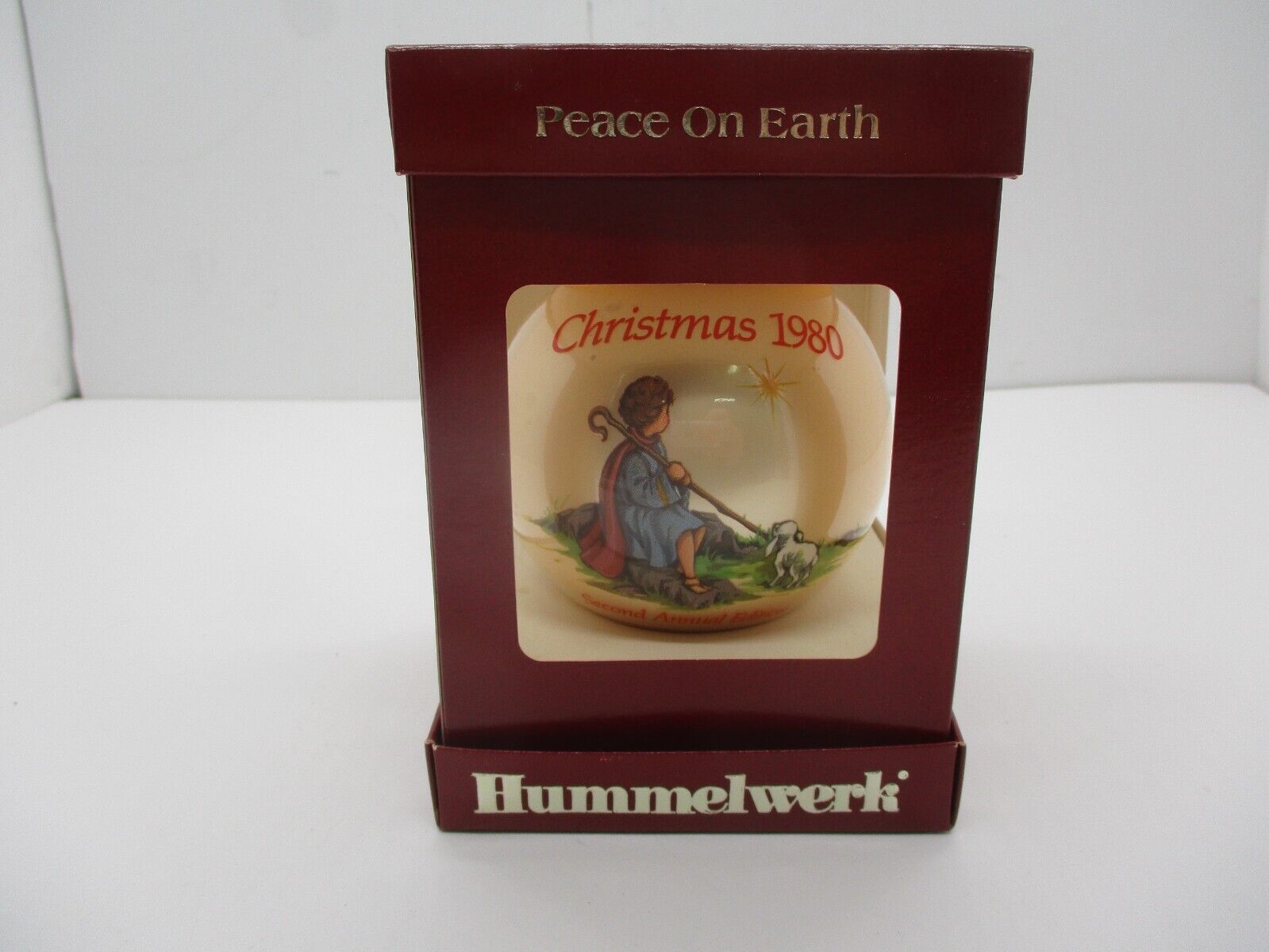 Hummelwerk Glass Christmas Ornament Peace on Earth 2nd Annual Edition 1980 