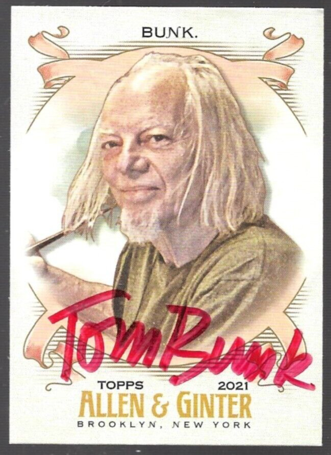 Tom Bunk Signed 2021 Topps Allen & Ginter Card #250 Auto Garbage Pail Artist - 2