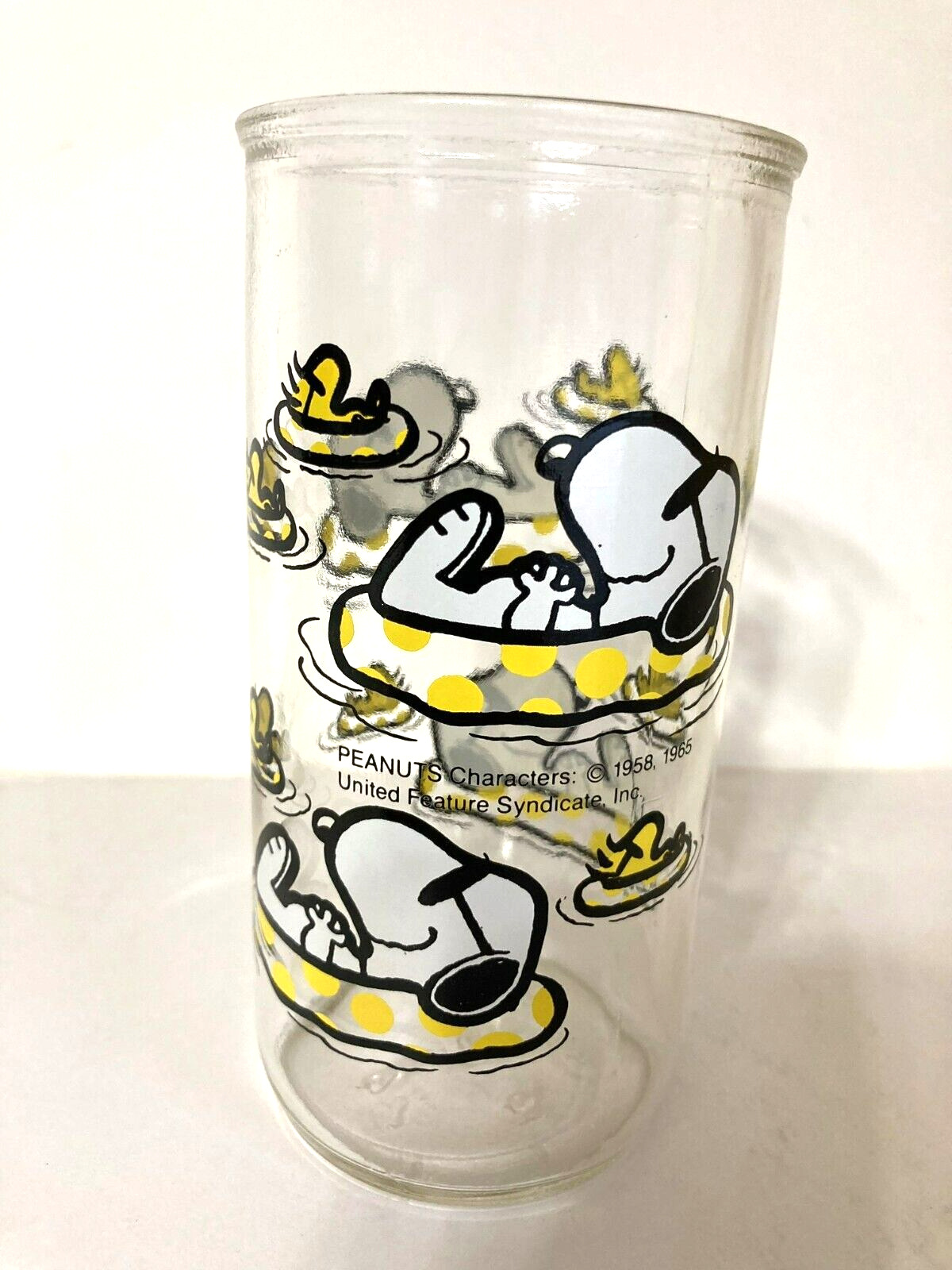 Vintage Peanuts Glass - Snoopy and Woodstock c 1958, 1965