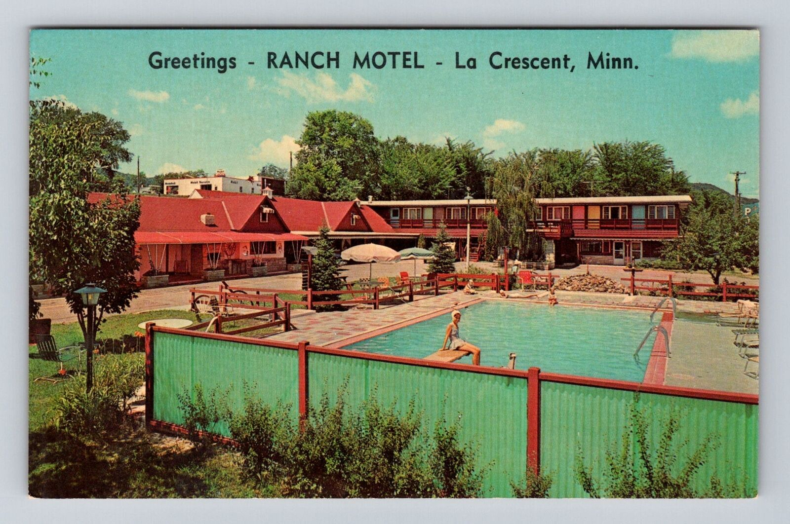 La Crescent MN-Minnesota, Ranch Motel Scenic Greetings, Vintage Postcard