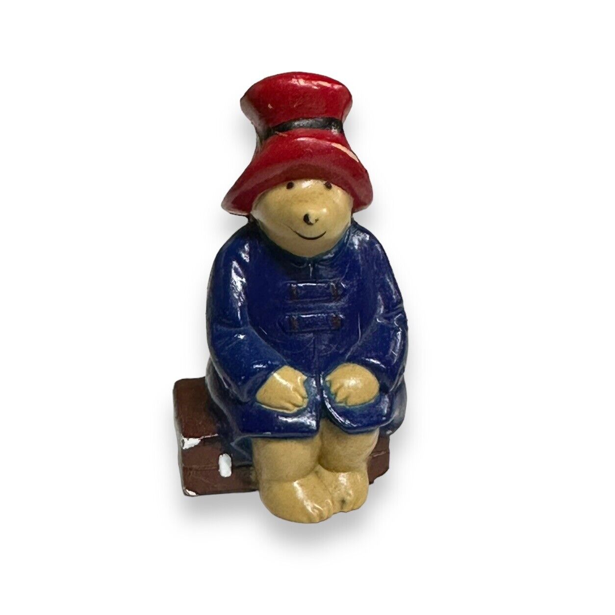 Rare VTG 1982-84 Paddington Bear Rubber Figurine Sitting On Suitcase Eden Hartoy