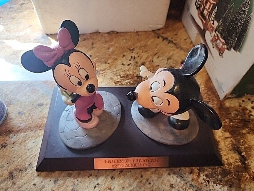 Vintage Disney Mickey Minnie Mouse Figure Disneyland 40th Anniversary Signed