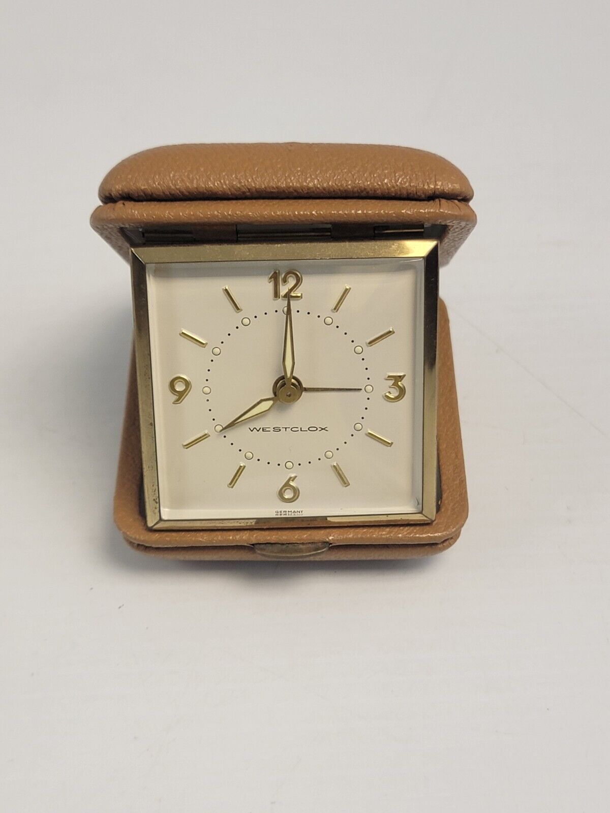 Vintage Westclox Alarm Clock Germany Portable Foldable Mechanical Running