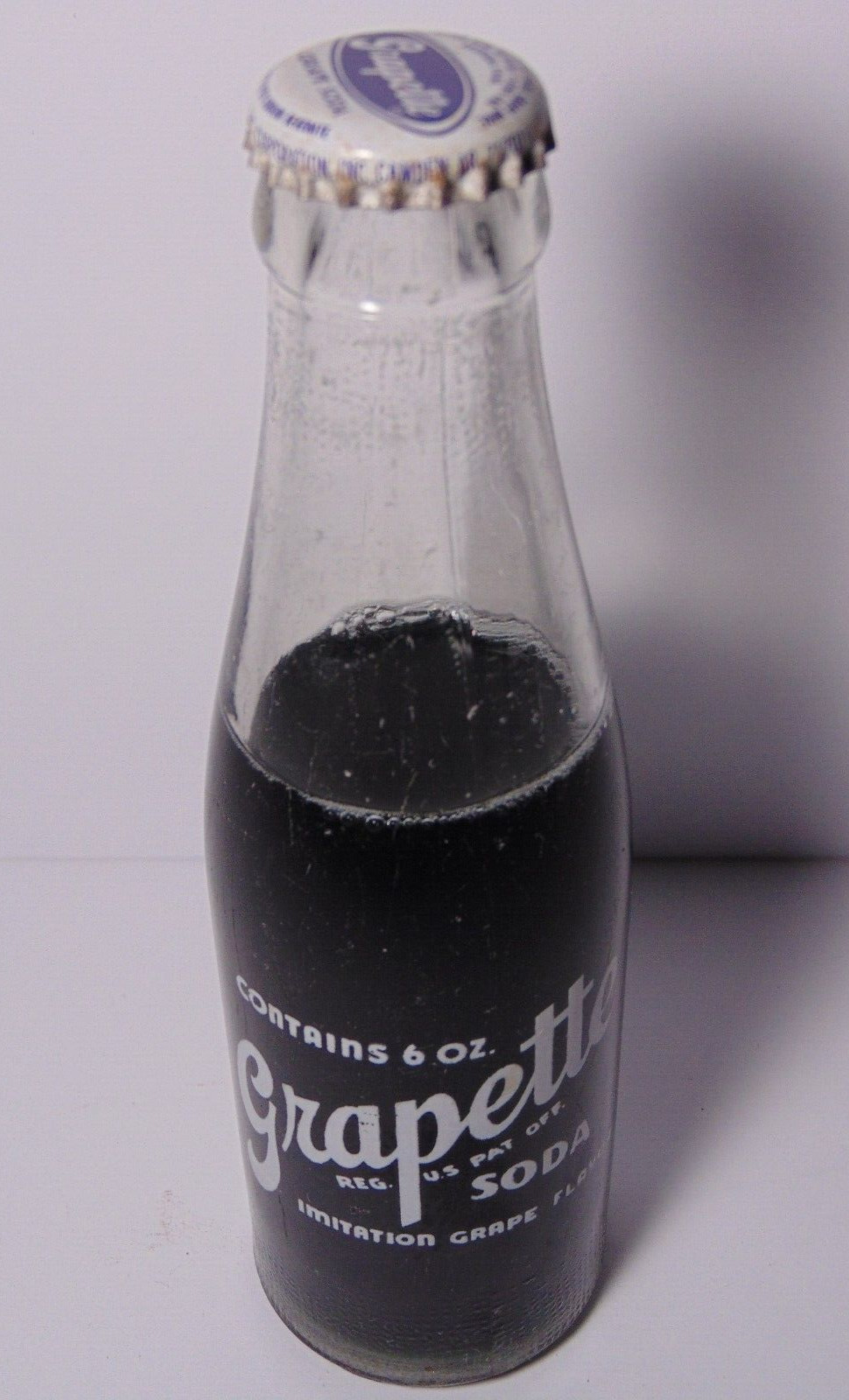 New Antique 1946 Old Vintage Grapette Grape Pop ACL Soda Bottle Camden Arkansas