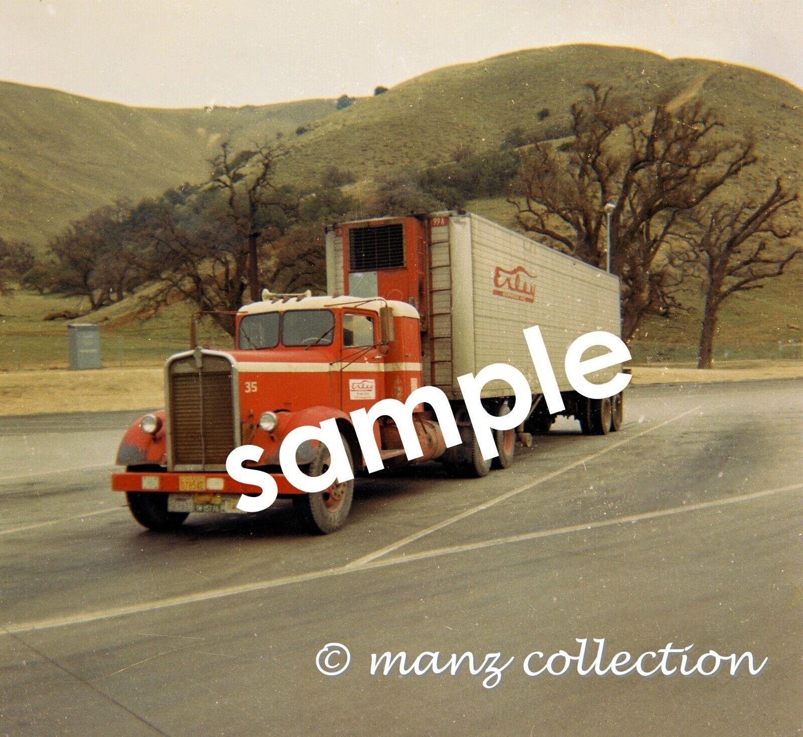 8x10 color semi-truck photo - 1950\'s Kenworth EXLEY