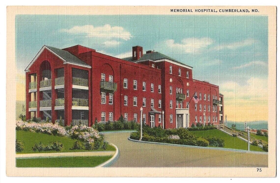 Cumberland Maryland c1940\'s Memorial Hospital Building