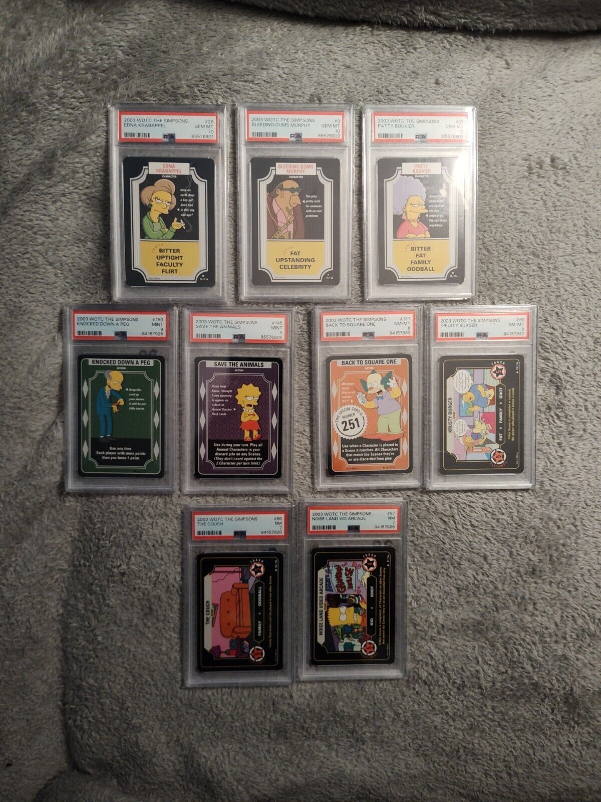 Bulk Simpsons Trading Games Cards 3psa 10s 2-9s 2-8s 2-7s