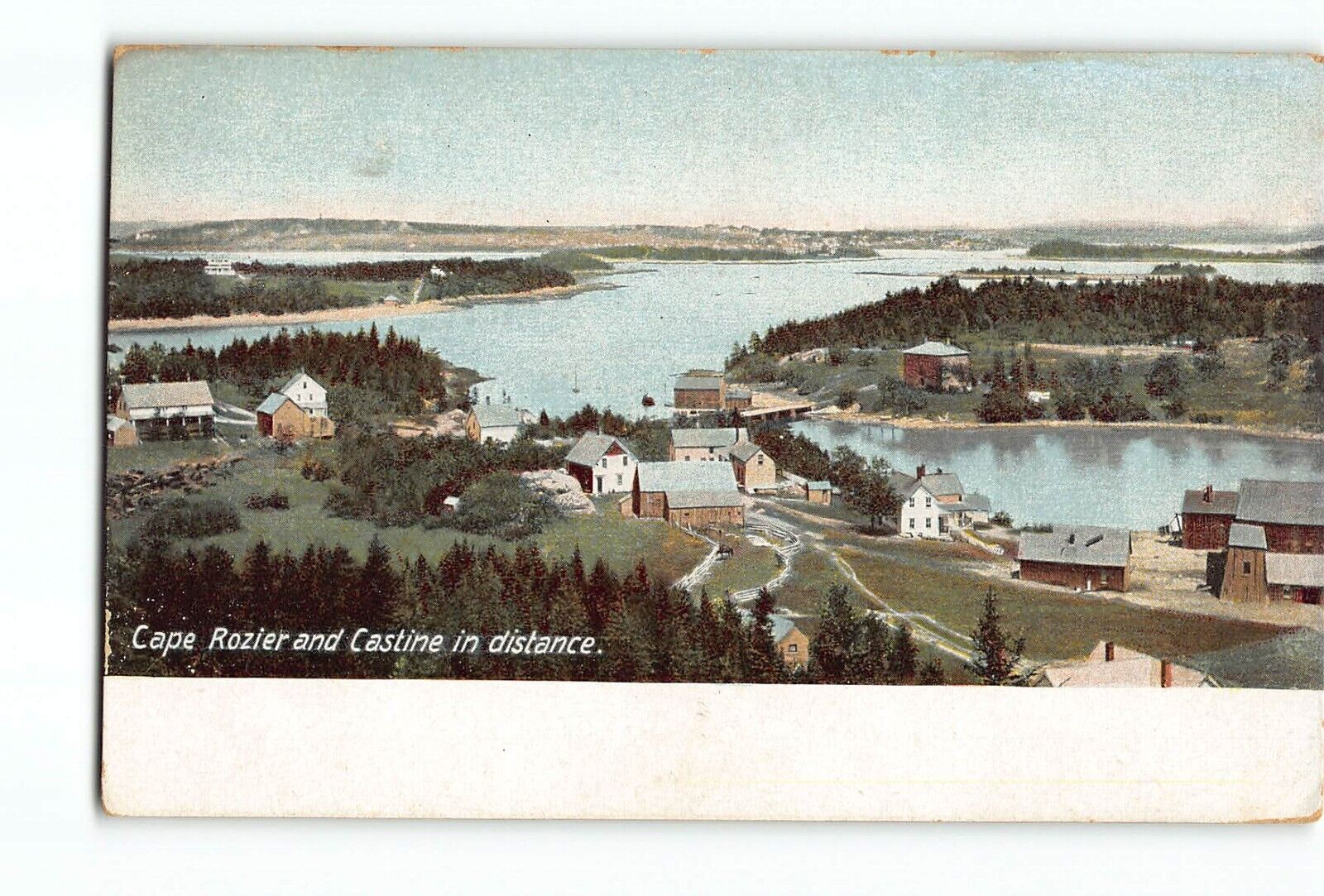 Old Vintage Postcard Cape Rozier and Castine in distance