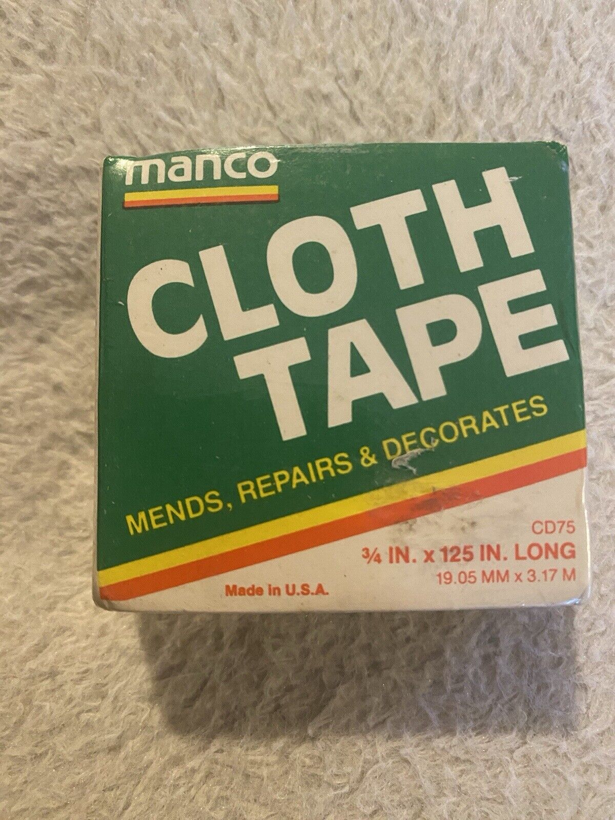 Vintage Manco Cloth Tape Mend Repair Green Mande In USA. Sealed