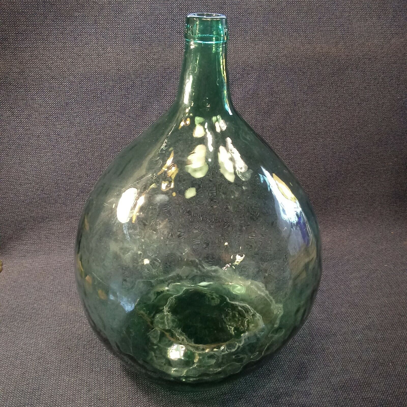 Vintage Large Italian Glass Green Demijohn Carboy Bottle 19½\