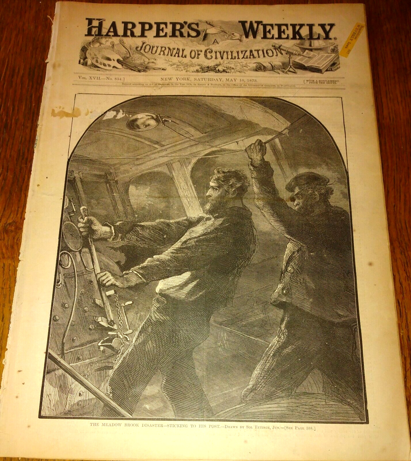 1873 Harpers Weekly Newspaper ~ Meadow Brook Disaster, Indian Foray, LA Murders