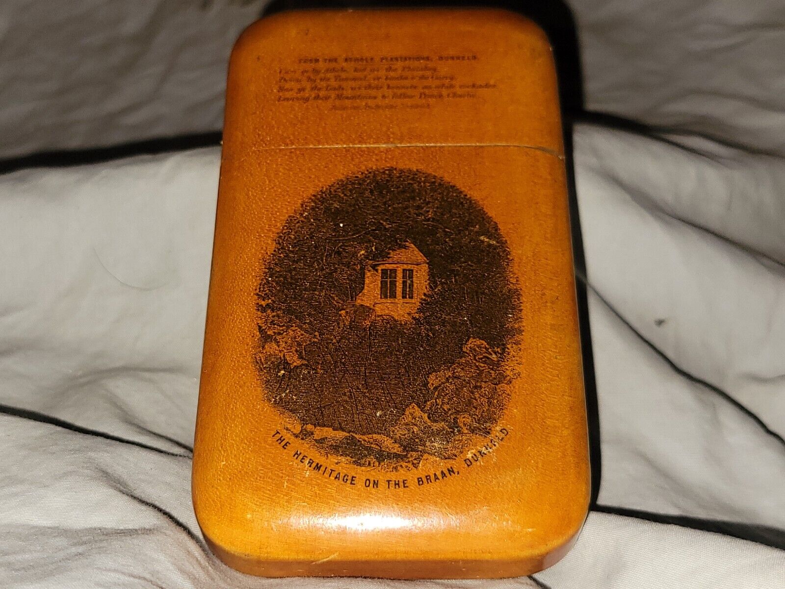 Antique Mauchline Ware Cigar Holder  Case Ca 1880's 5x3x.5in