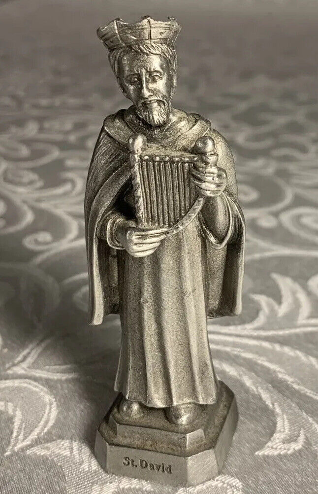 Pewter figurine of St. David From 1986 By JCC, Excellent Condition, No Box, NICE