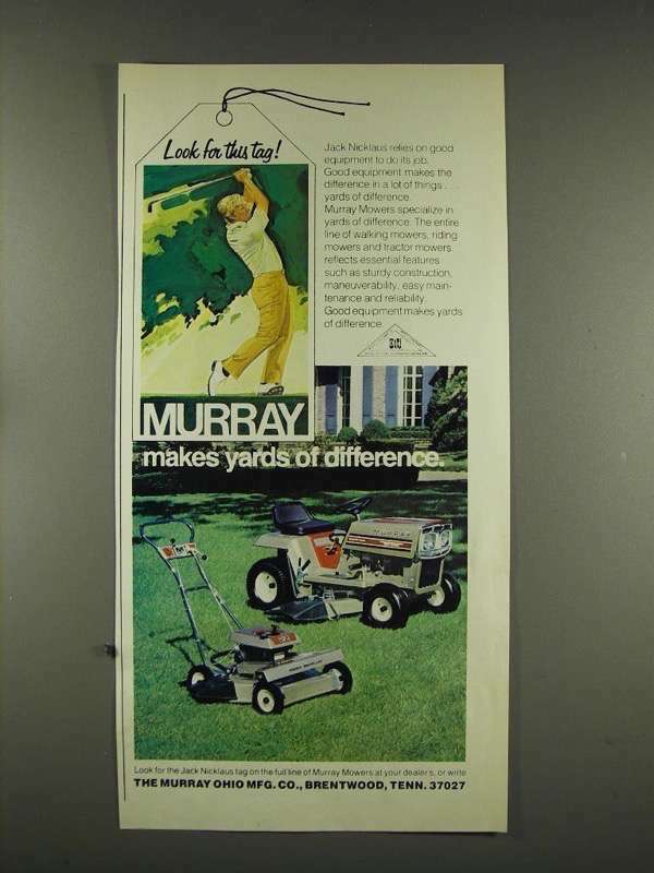 1976 Murray Lawn Mower Ad - Jack Nicklaus