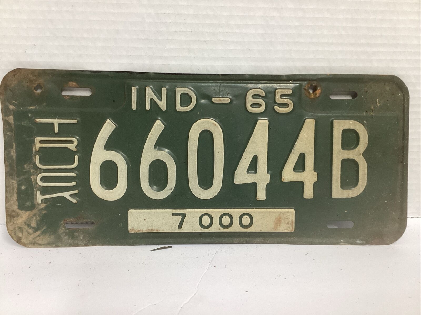 Vintage 1965  INDIANA  TRUCK License Plate - Crafting Birthday MANCAVE slf