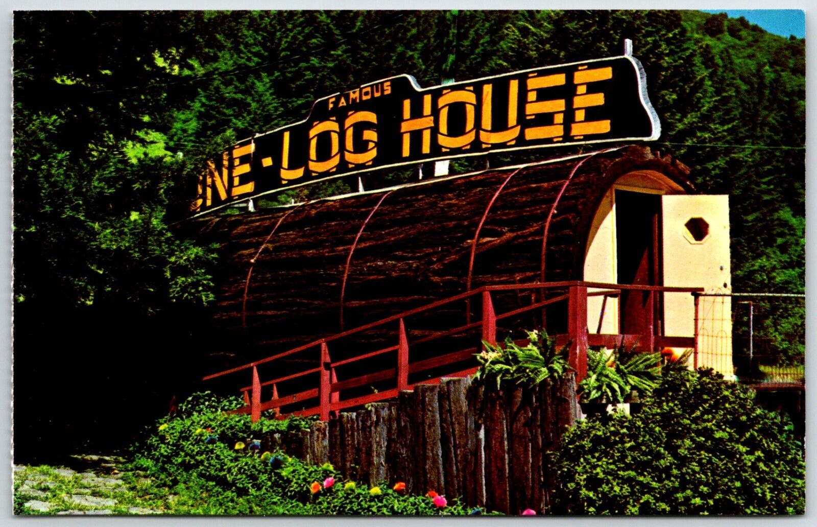 Phillipsville California Famous One Log House Vintage Postcard Circa 1970s