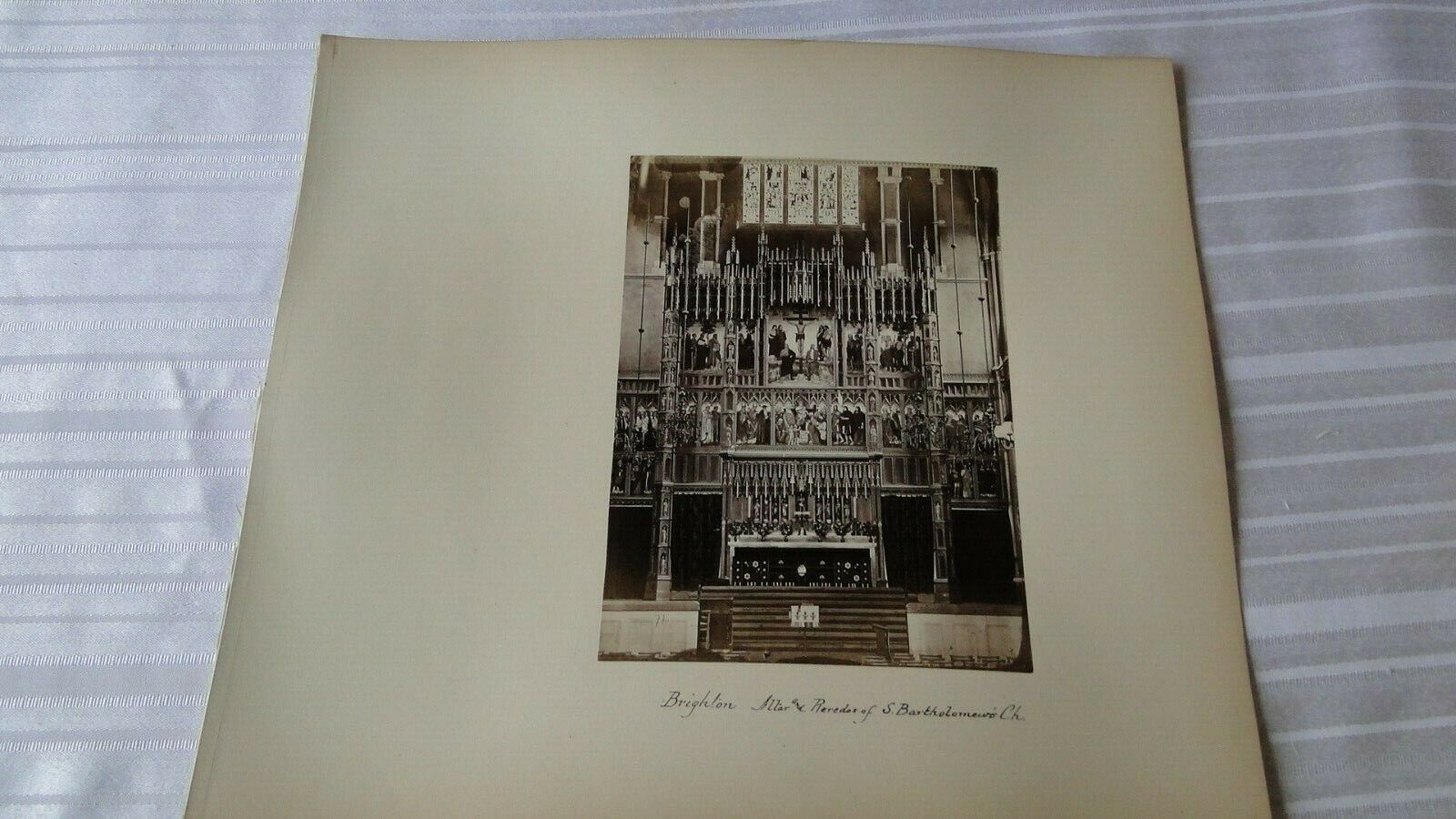Vintage 19th Century British Albumen Photo Brighton Altar St. Bartholomew\'s     