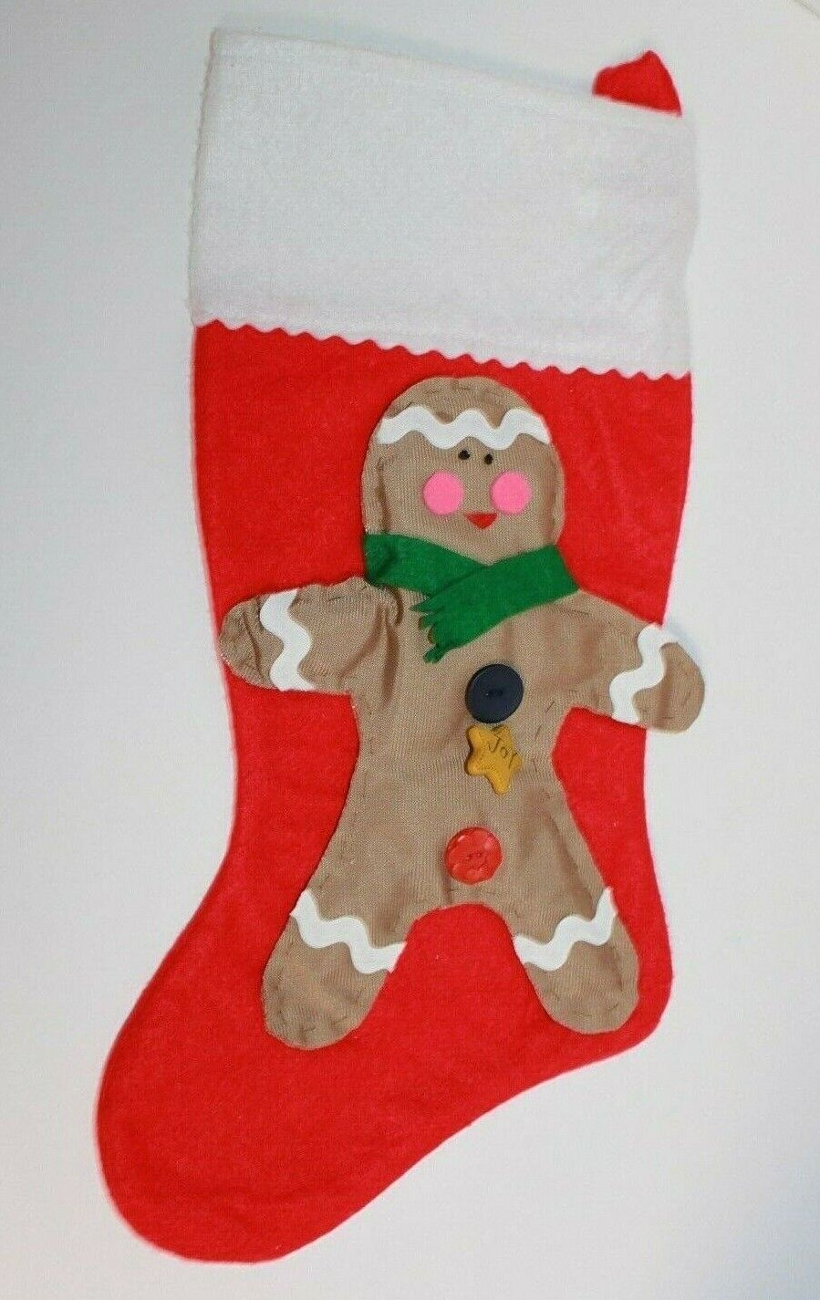Vintage Handmade Christmas Stocking Gingerbread Man