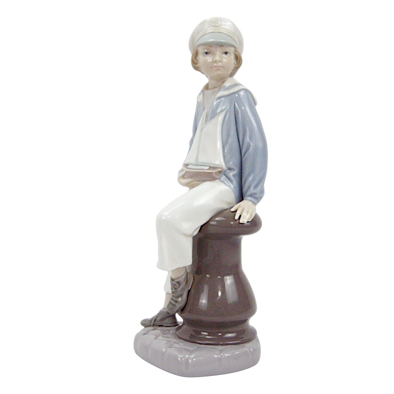 Lladro Sailor Boy Holding Sailboat Figurine - Spain - 4810 - VINTAGE EUC