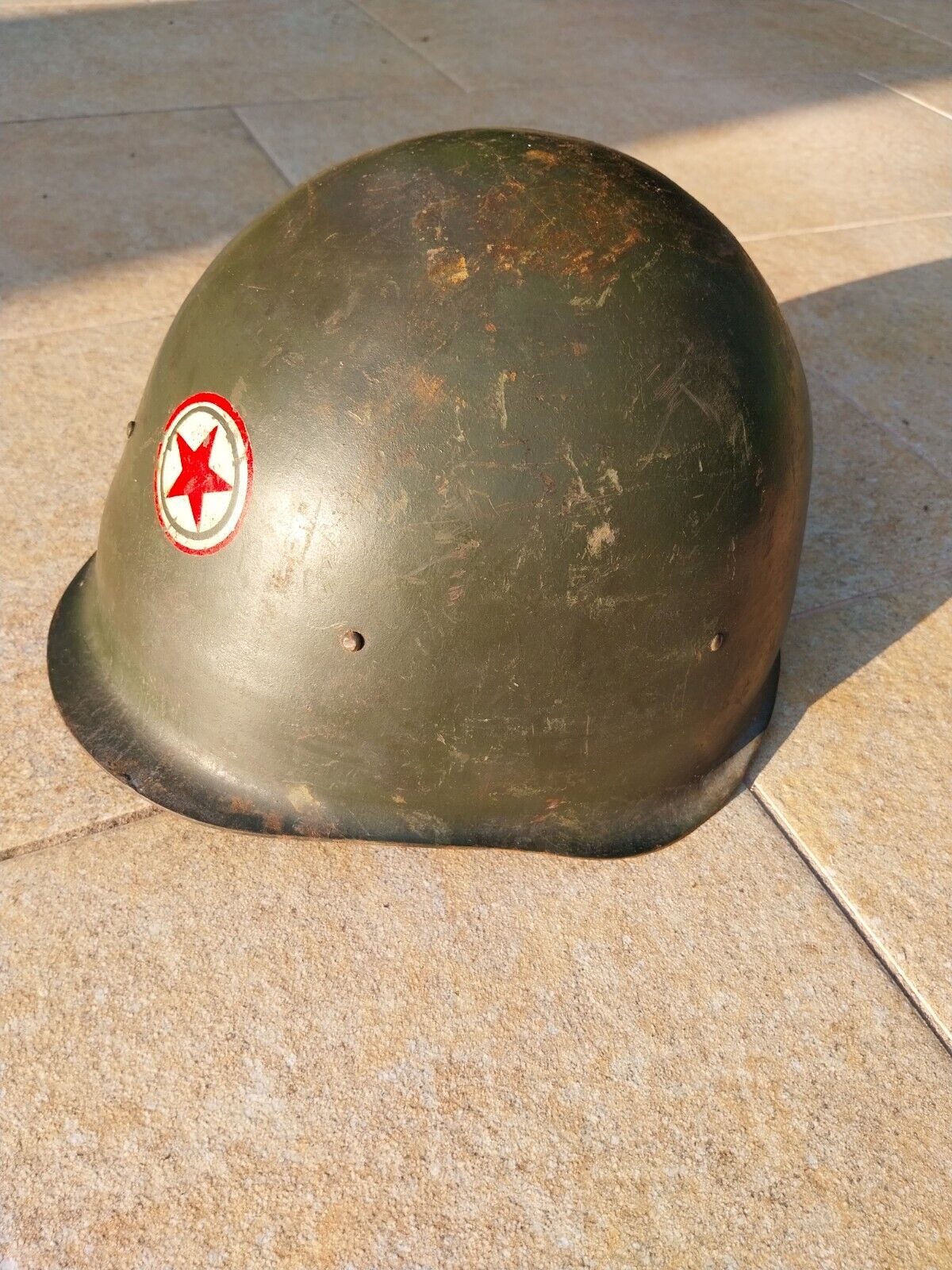 Hungarian early M50 Helmet Russian ssh40 style Parade version with red star