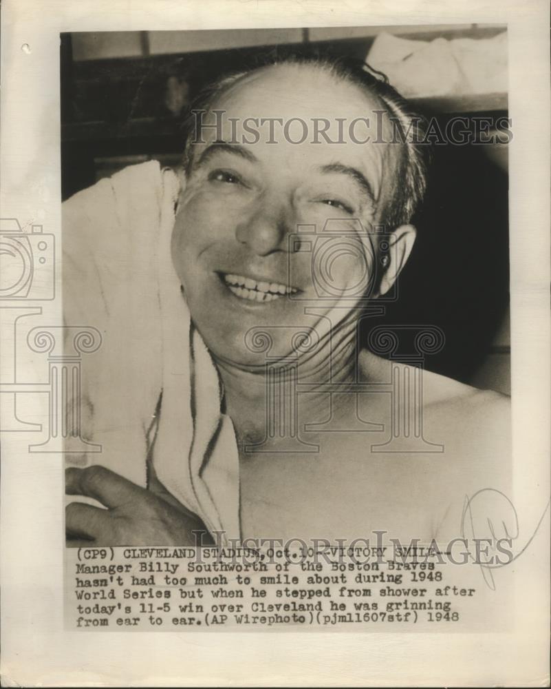 1948 Press Photo Manager Billy Southworth of Boston Braves - sbs07893
