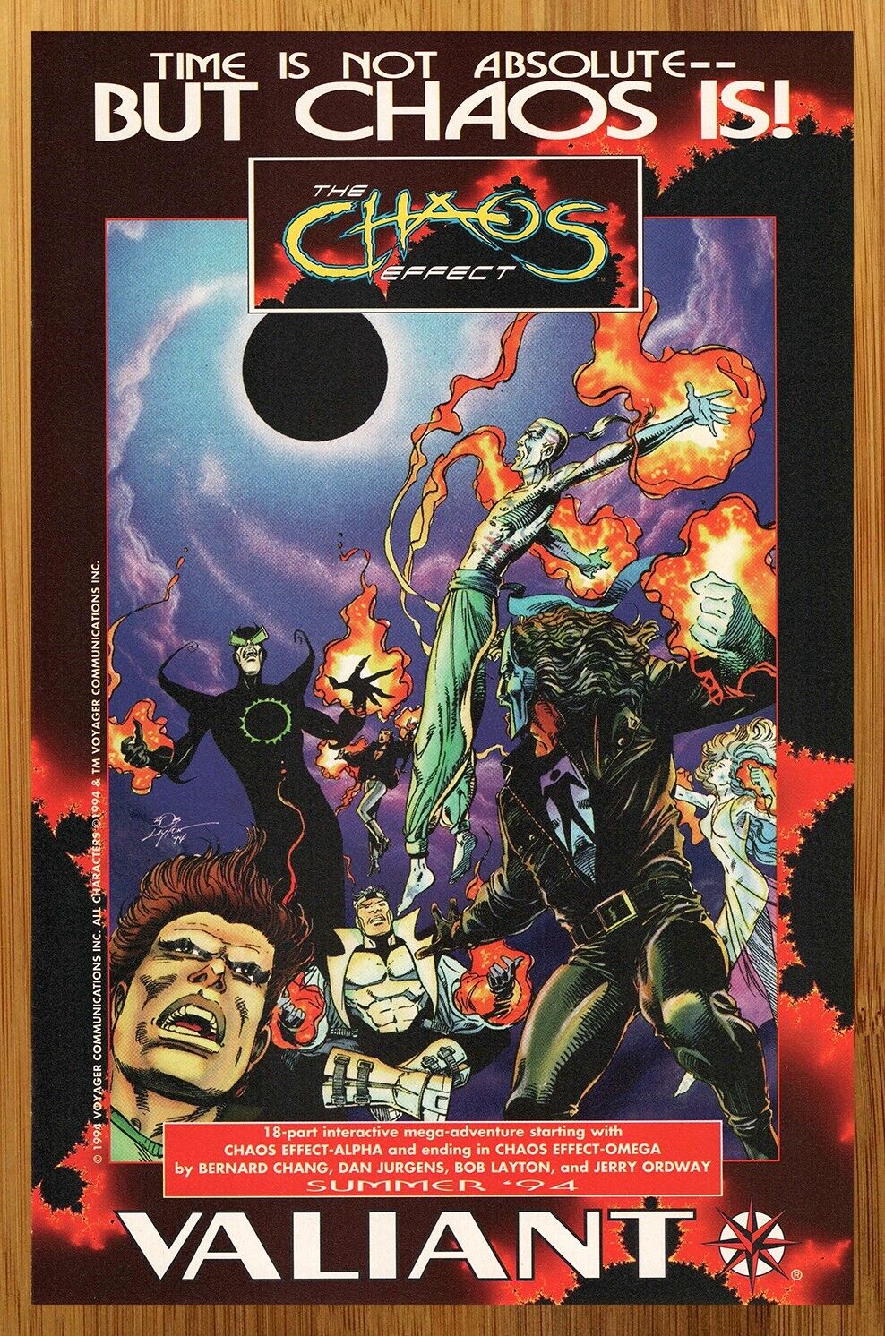 1994 Valiant Comics The Chaos Effect Vintage Print Ad/Poster Promo Art 90s Retro