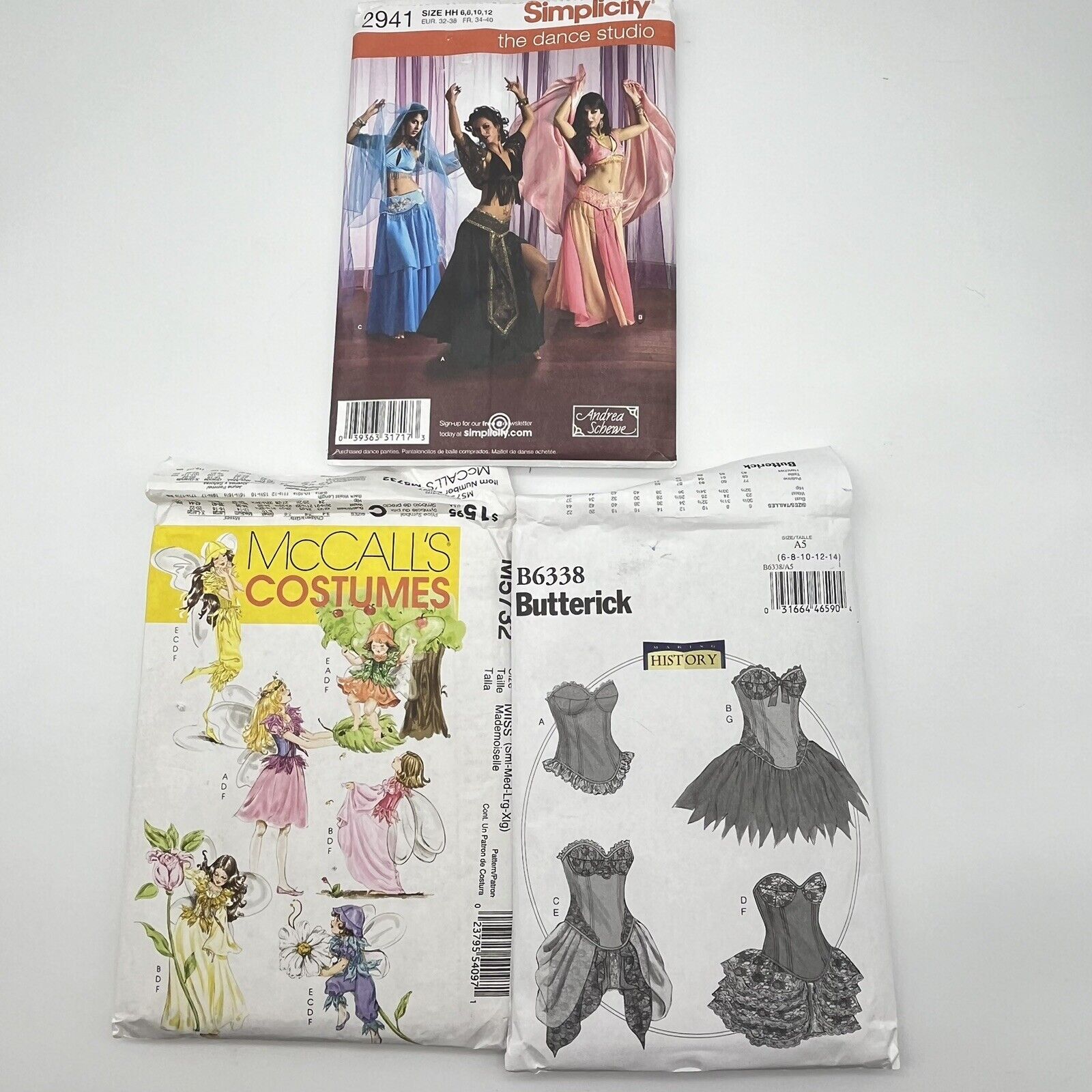 Vintage Sewing Pattern Lot Butterick History McCall\'s Costumes Simplicity Dance