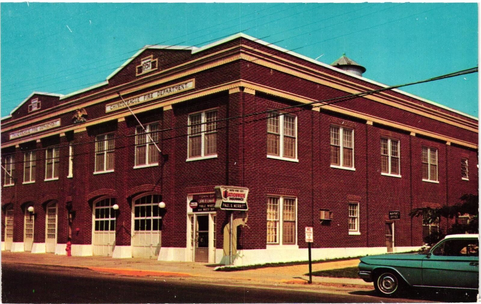 Vintage Postcard- Chincoteague Volunteer Fire Department Building, Chincoteague,