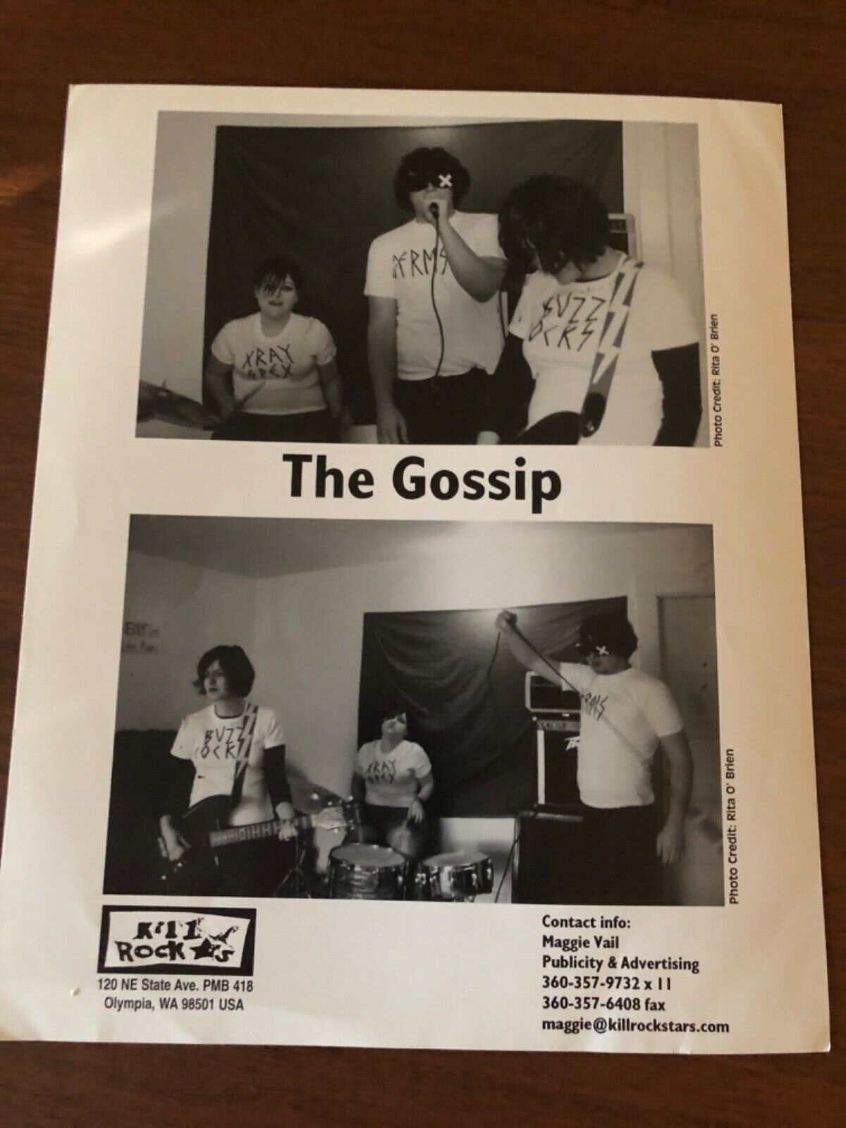 The Gossip Music Group 8x10  Rare Vintage Press Photo 