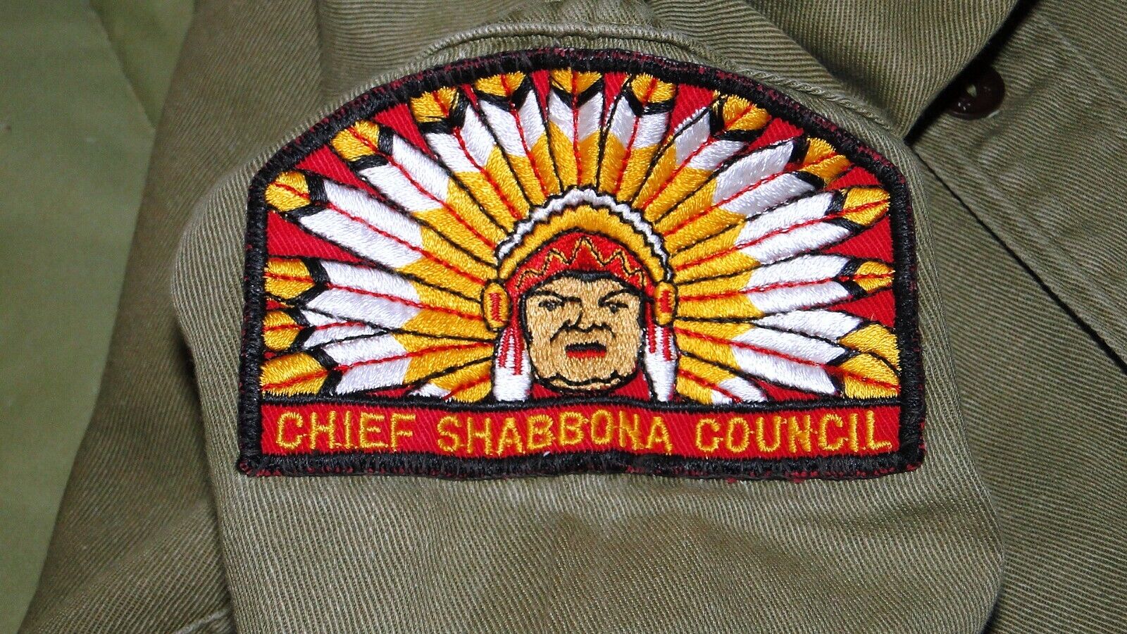 Vintage Chief Shabbona Council Patch Patches On Uniforms