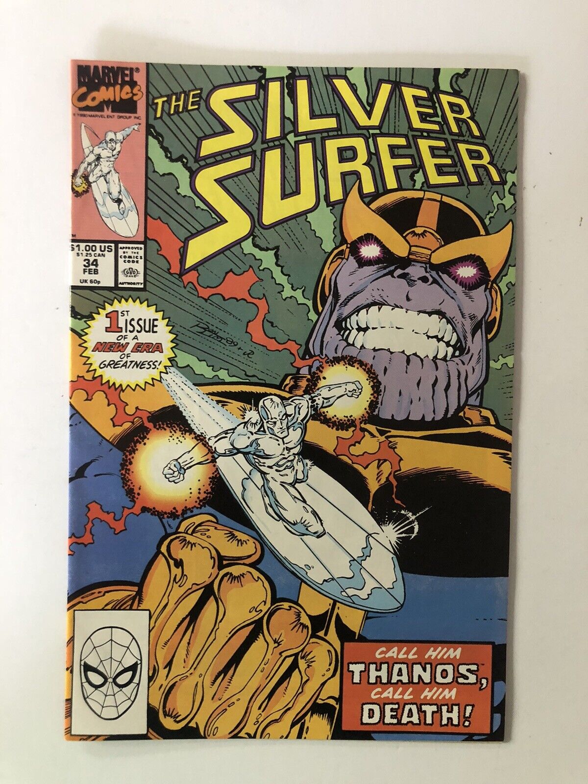 Silver Surfer #34 Marvel Comics Key  1990  Resurrection Of Thanos  Comic