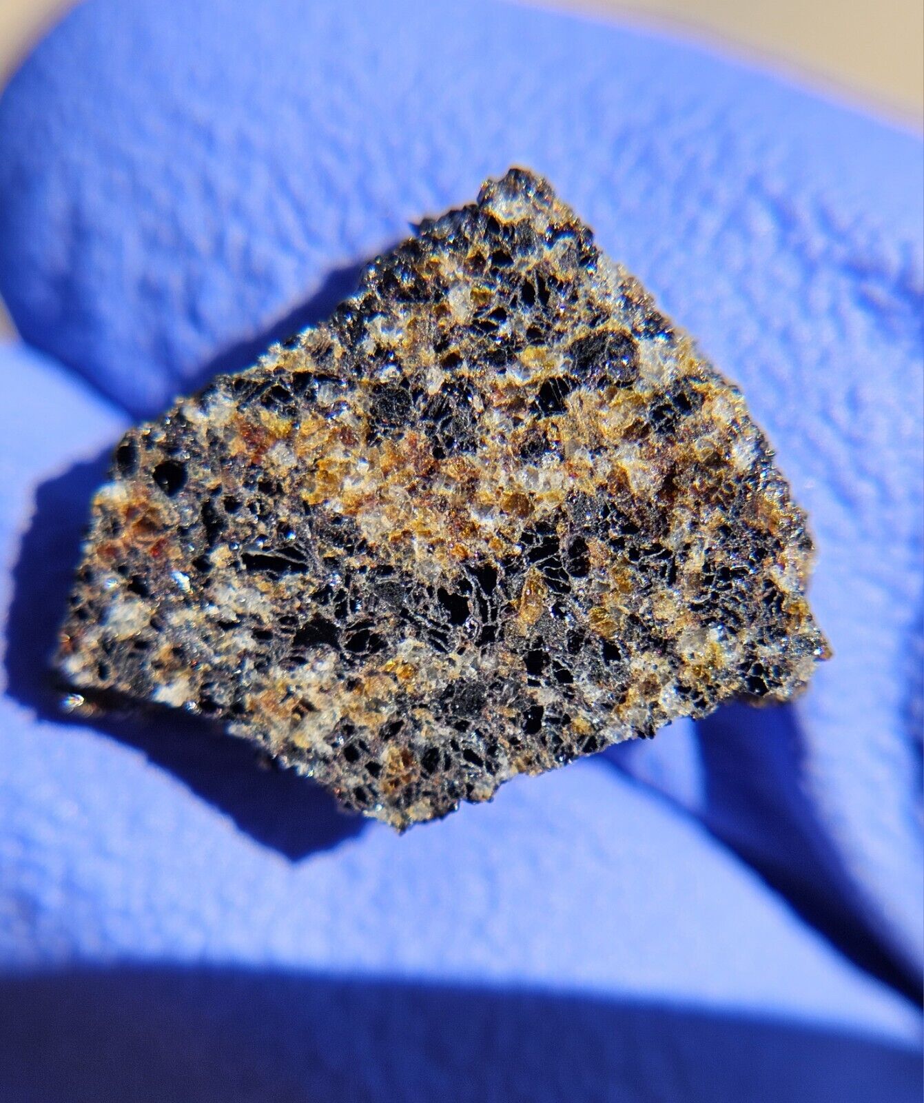 Meteorite**Fezzou 002, Angrite**1.039 gram slice (allotriomorphic-granular) Rare