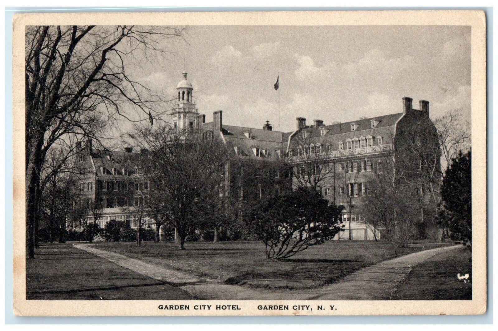 1937 Garden City Hotel Exterior Building Garden City New York Vintage Postcard