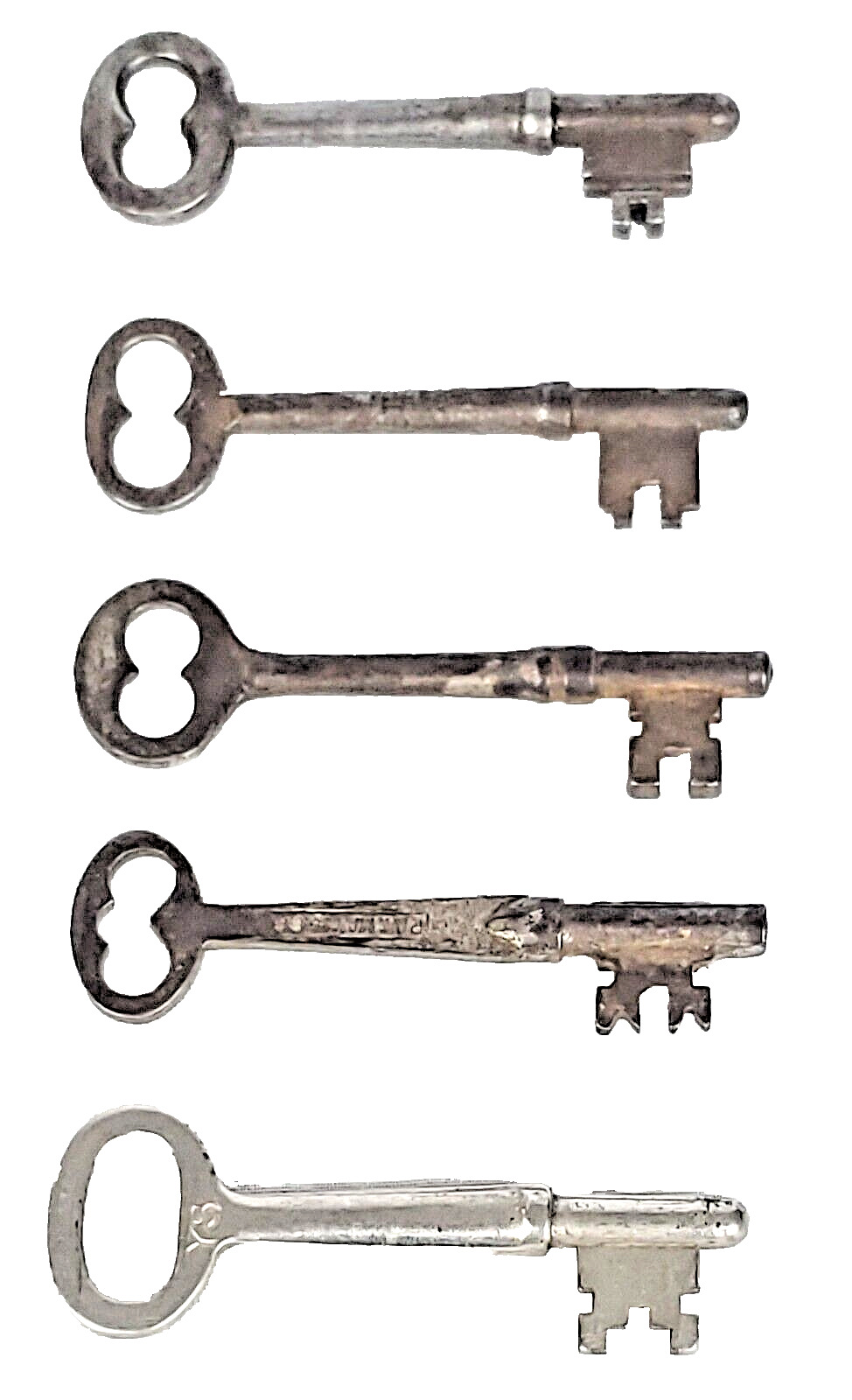 Antique Skeleton Key Lot of 5 Vintage Corbin Yale Sargent Solid Barrel 3\