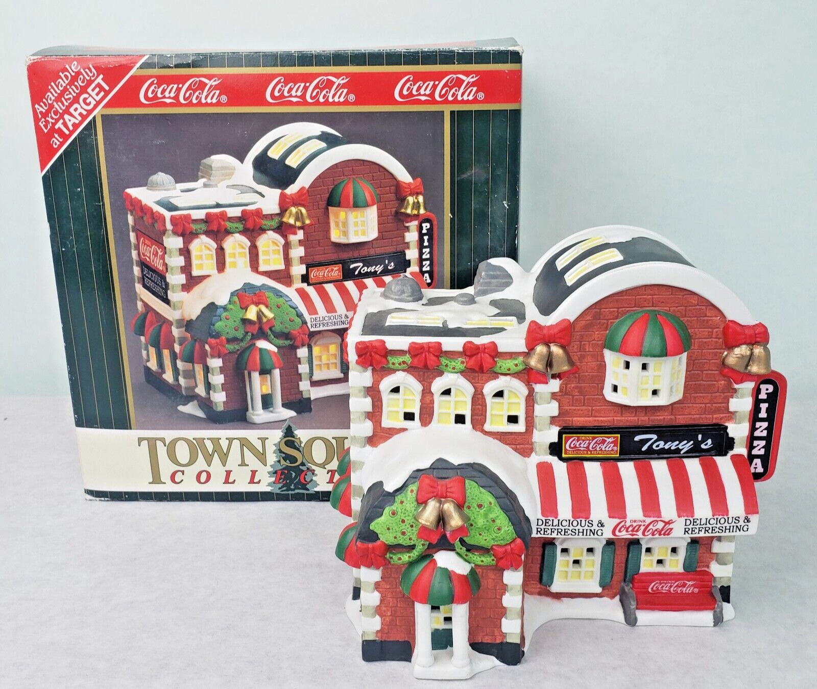 Vintage Coca-Cola Town Square Collection 1997 Tony’s Pizza No Light Original Box