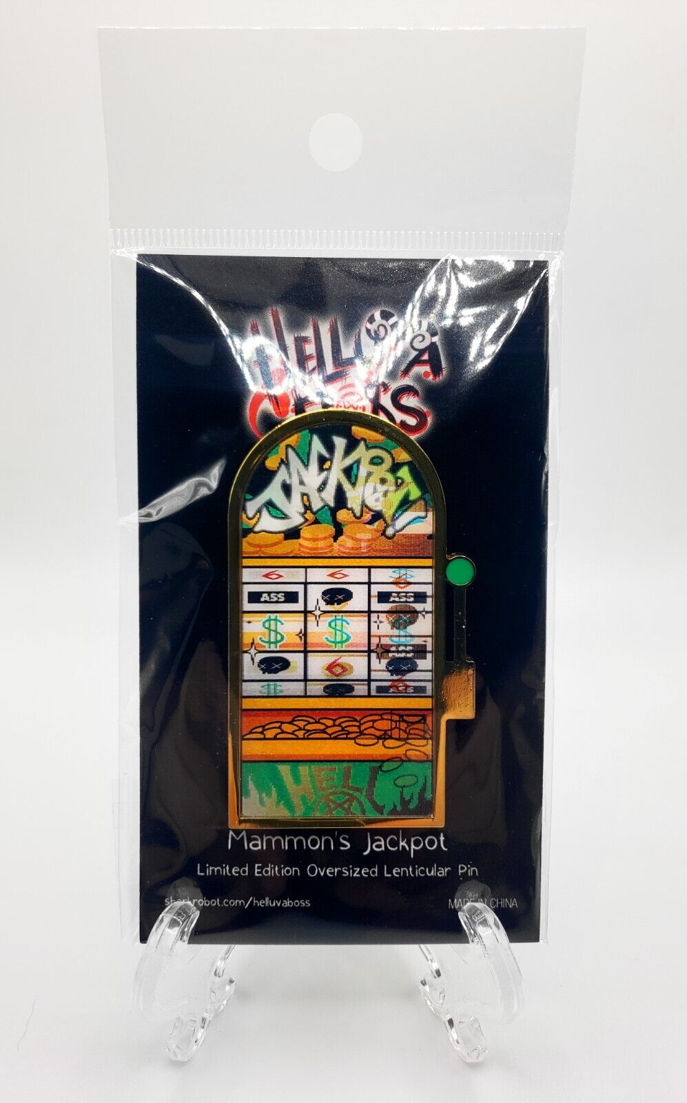 Helluva Boss - Mammon\'s Jackpot Lenticular Pin - LVL UP EXPO 2024 (LAS VEGAS)