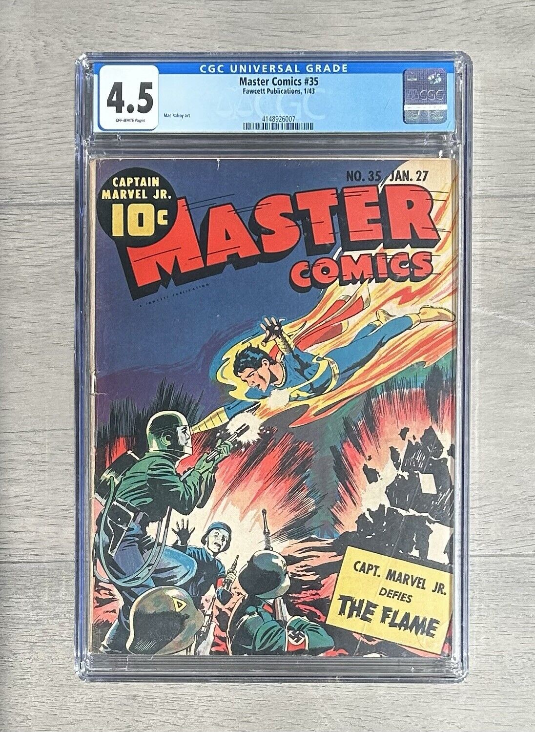 Master Comics #35 - CGC 4.5 - Fawcett Comics - Golden Age - Rare WWII Nazi🔥