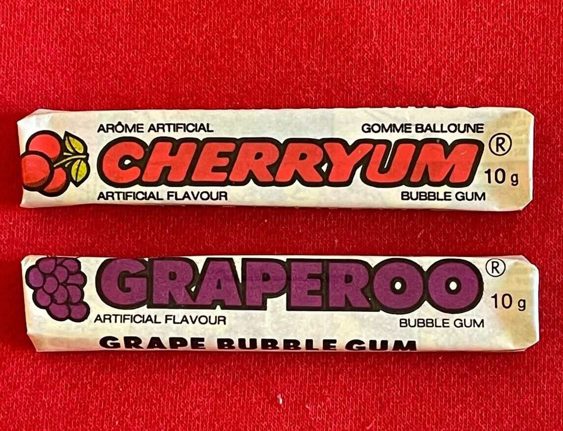Vintage 1970’s GRAPEROO & CHERRYUM BUBBLE GUM   O-Pee-Chee  NOS  Rare