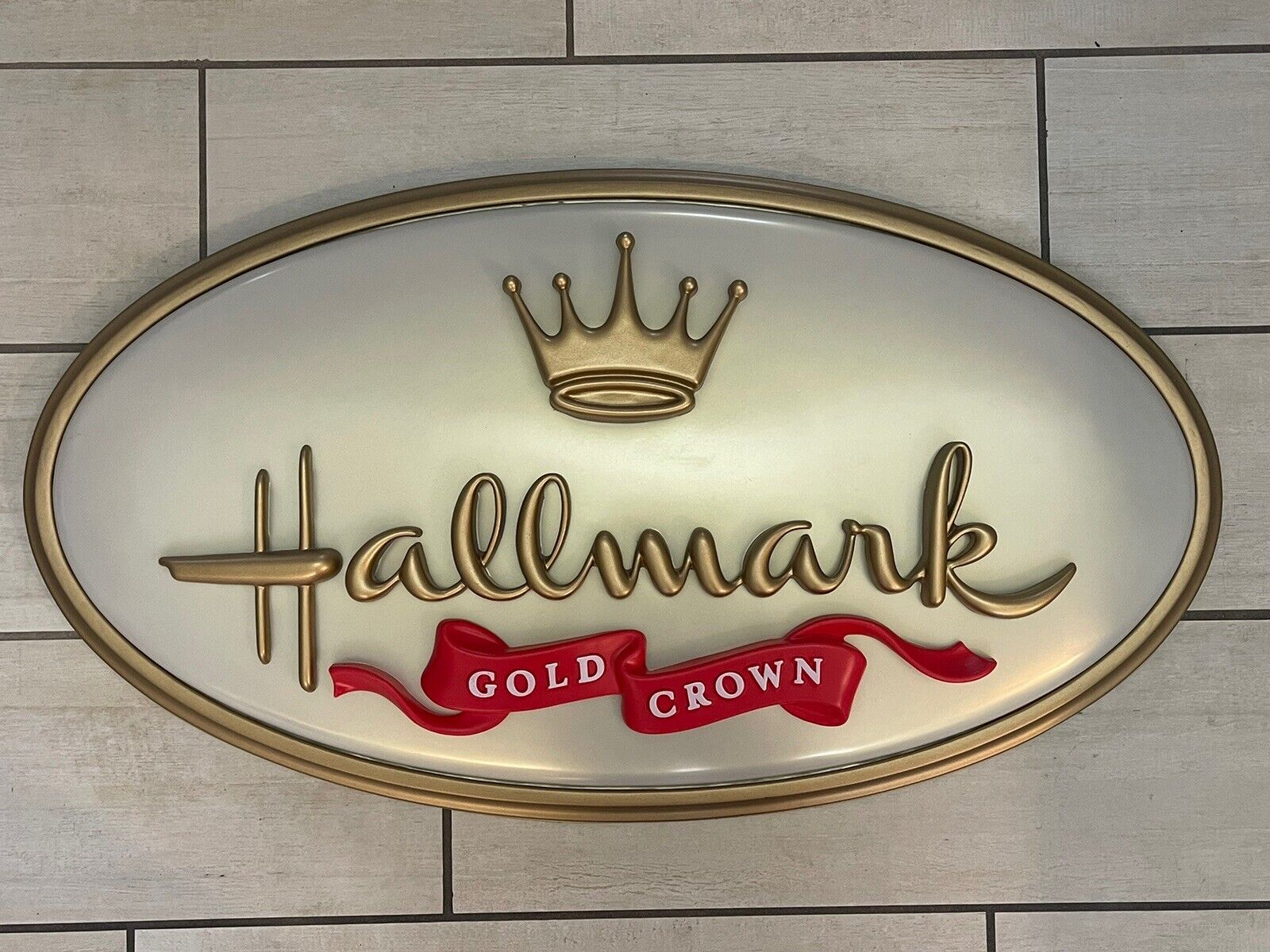 Hallmark Gold Crown Oval Sign 33”