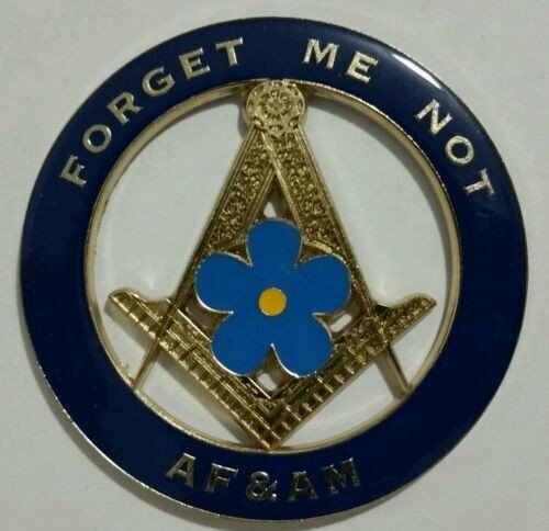 New Freemason Ancient Free and Accepted Masons Forget Me Car Emblem