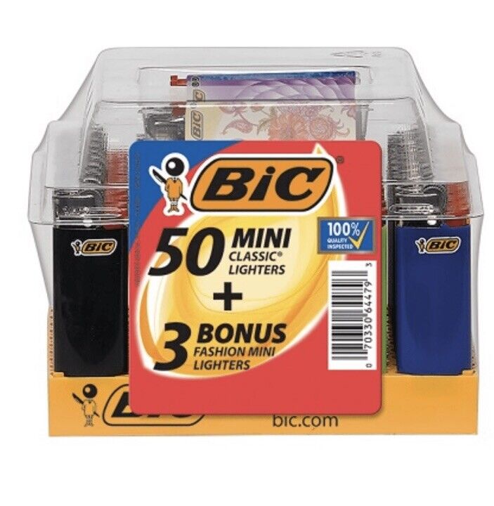 Bic Classic Maxi Lighters - Tray of 50 - Plus 3 Free Special Lighters