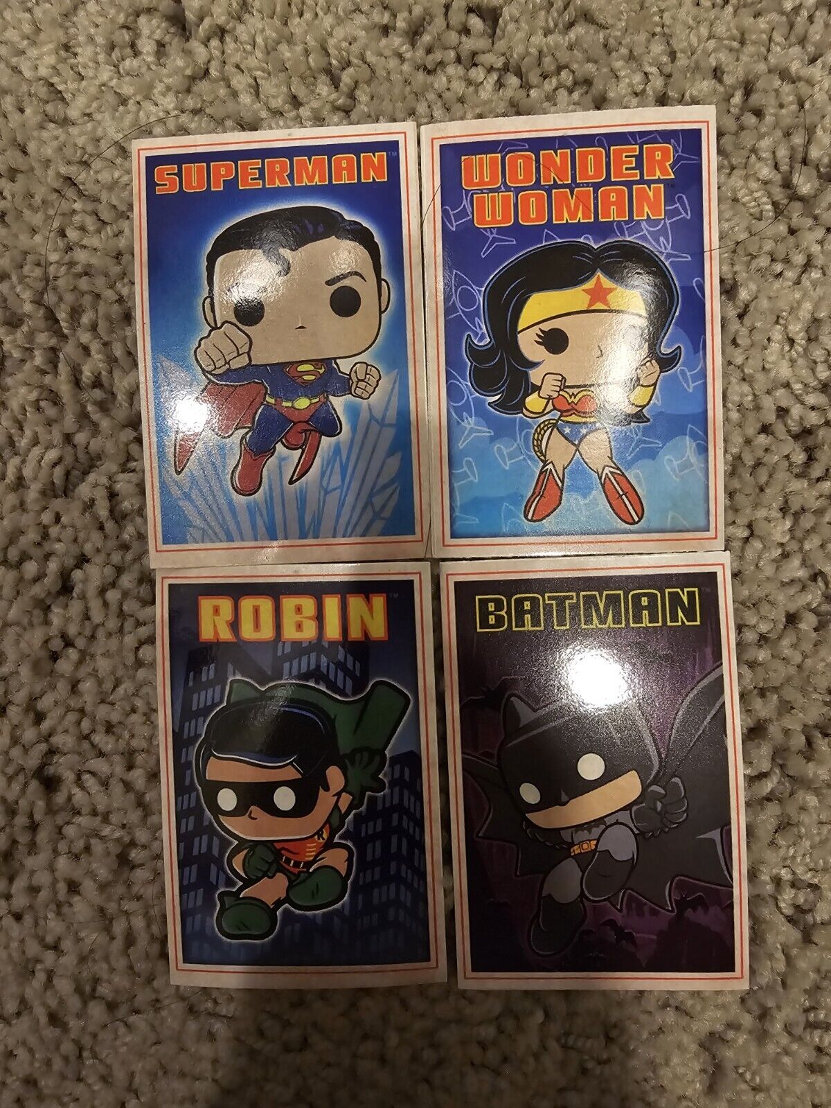 Funko Pop Stickers Batman Superman Robin Wonder Woman