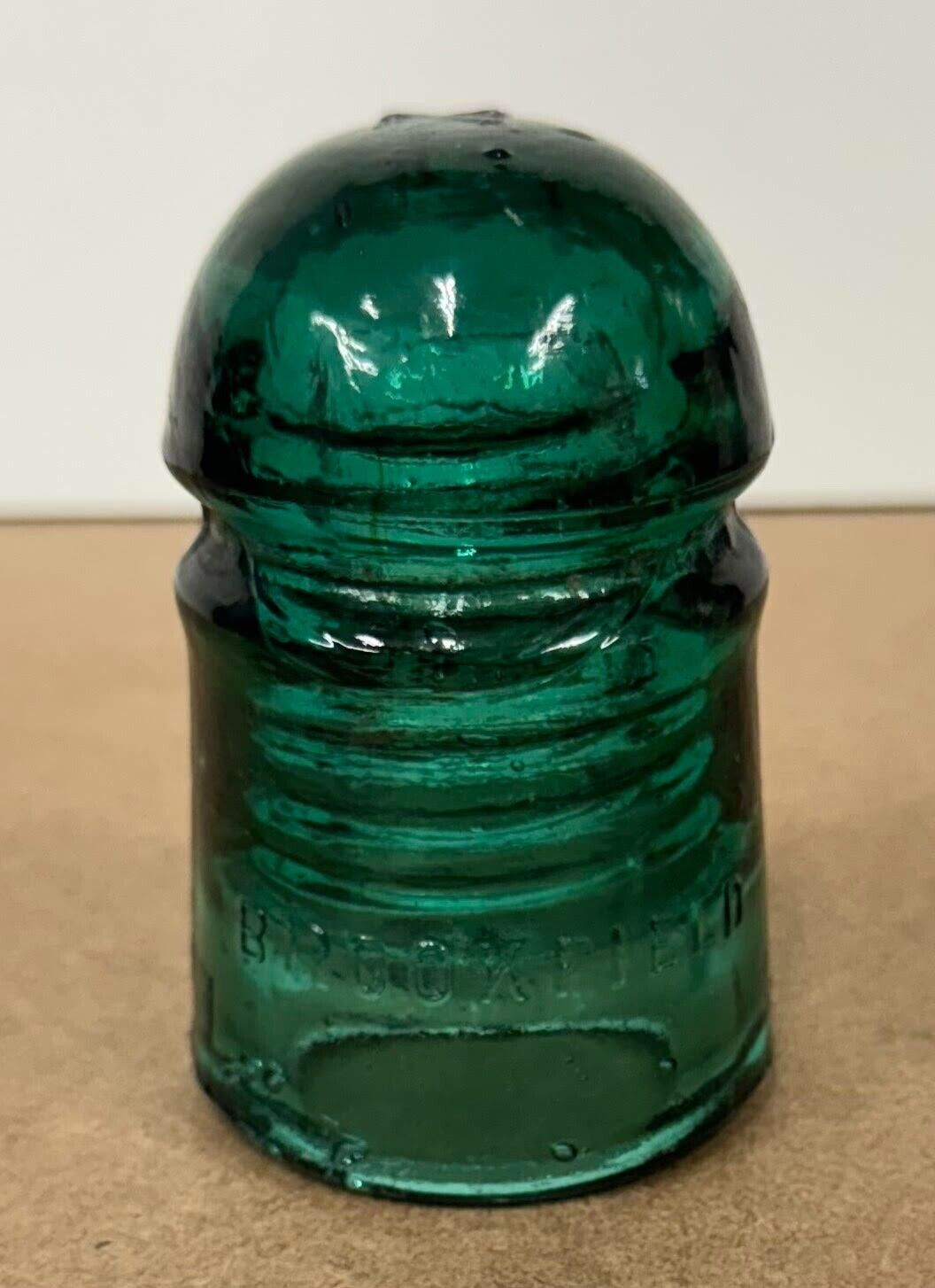 Vintage BROOKFIELD Green Aqua Glass Insulator