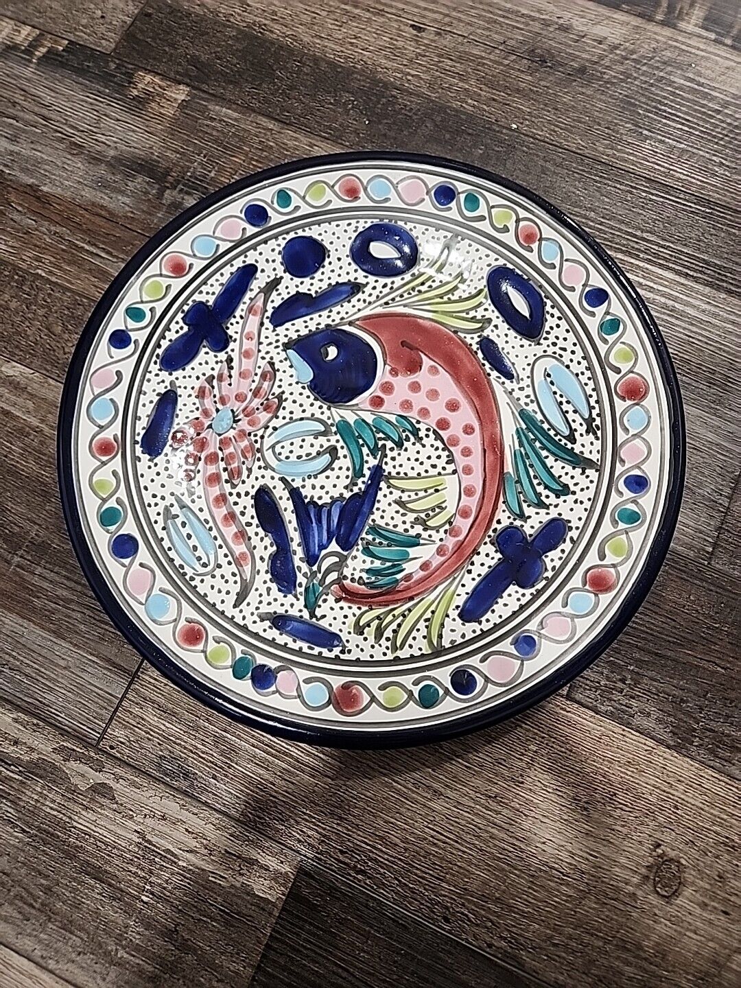 Tunisian Hand Painted Fish Plate