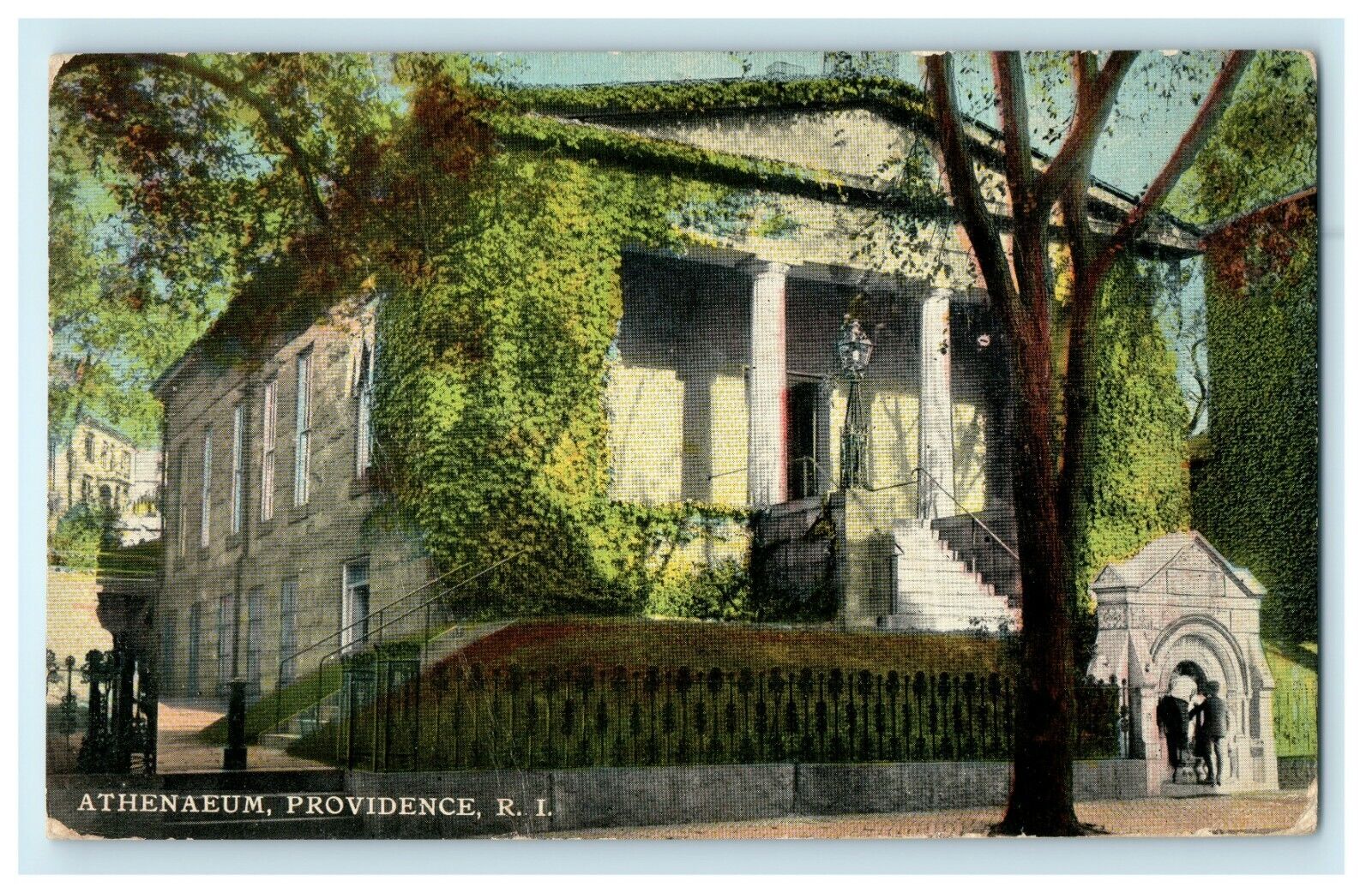 1911 Athenaeum, Providence Rhode Island RI Antique Posted Postcard
