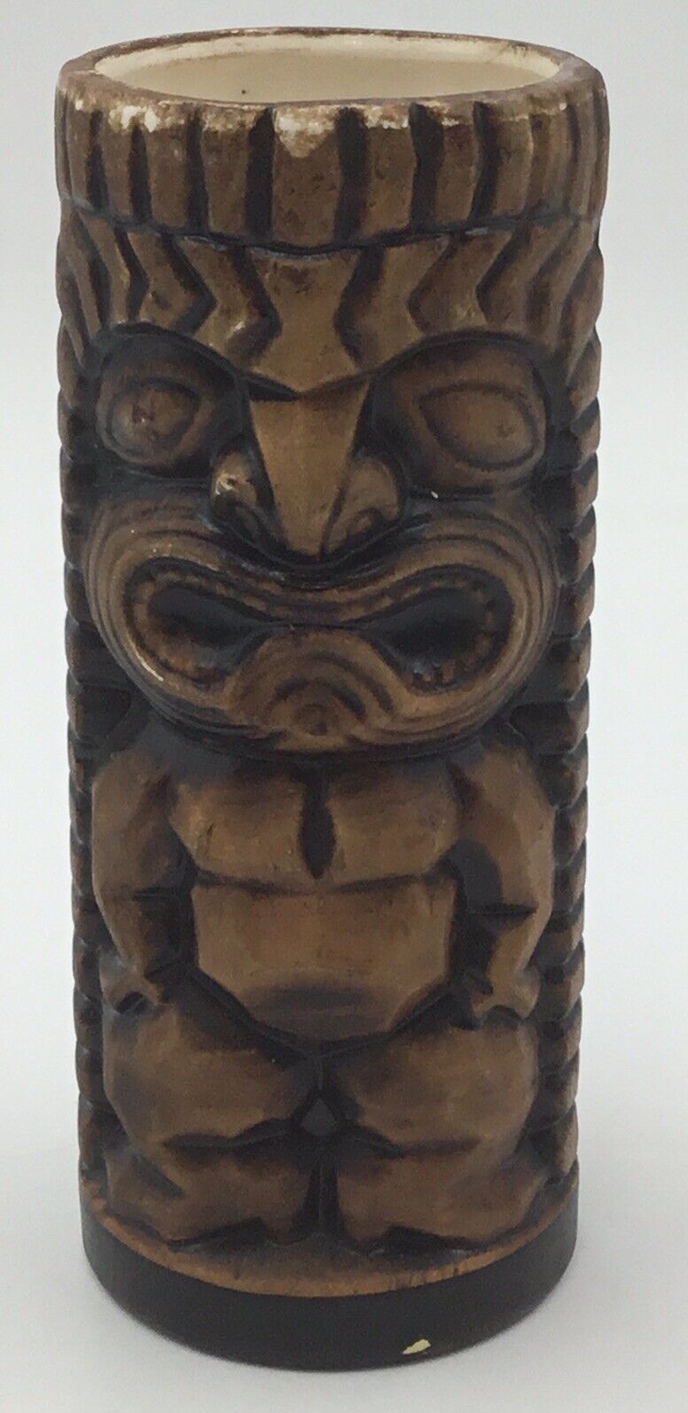 Tiki Mug Florida Brown Totem Pole Mug Ceramic Two Sided